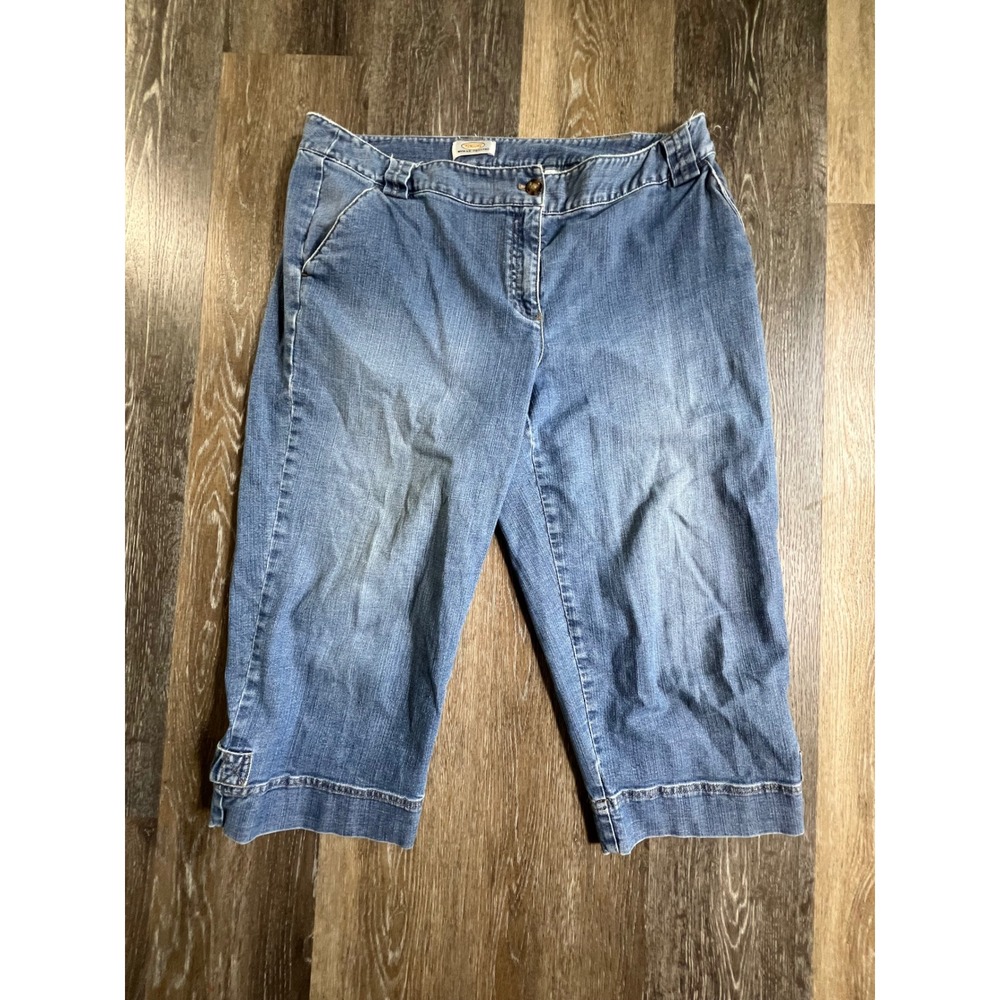 Talbots Denim Capris Women 16W Blue Stretch Medium Wash Cropped Jeans 4255